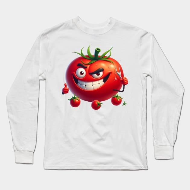 Tomato Illustration Long Sleeve T-Shirt by Dmytro